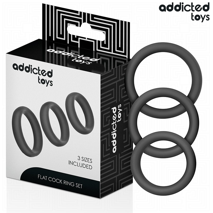 ADDICTED TOYS - CONJUNTO DE ANÃIS PLANOS DE SILICONE